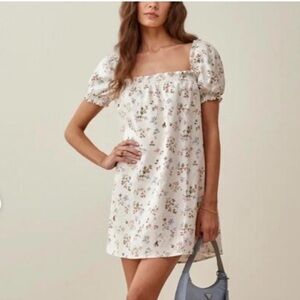 Reformation linen smock mini dress